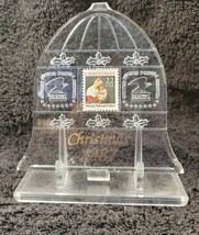 Rare USPS 1987 Christmas Stamp Preserved Plaque w/ Stand Bell Ornament - £12.52 GBP