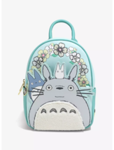 Studio Ghibli My Neighbor Totoro Light Blue Summer Floral Mini Backpack - $974.29 MXN