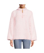 Women&#39;s Long Sleeve Faux Sherpa Pullover Sleep Top Baby Pink Super Soft ... - $14.80