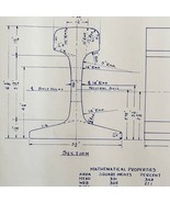 1950 Railroad Bangor Aroostook 115 LB Rail RE Section Blueprint H34 DWDD13 - $118.38 CAD