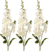 White Delphinium Artificial Flowers Wedding Bouquet White Blossoms Silk ... - £32.96 GBP