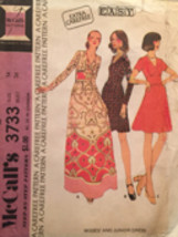 Vintage McCall&#39;s &quot;Easy Carefree&quot; Boho V-Neck Empire Waist Dress Pattern Size 12 - £7.83 GBP