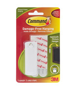 Command Large Sawtooth Picture Hangers-White 1 Hanger &amp; 2 Strips - £12.45 GBP