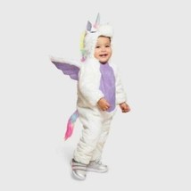 Girls Unicorn Halloween Costume White Plush 1 Pc Hooded Toddler-size 0/6 months - £10.70 GBP