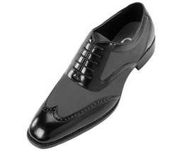 Attractive Oxford Gray Black Wingtip Premium Leather Handmade Lace Up Men Shoes - $137.19