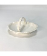 White Oval Candy or Nut Dish with Handle Made In France Simple Elegant D... - £13.93 GBP