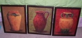 Home Interiors/Homco Set 3 Italian Tuscan Urn Vases Prints Framed - $59.39