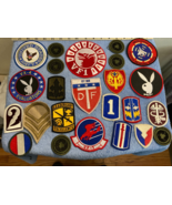 LOT OF VINTAGE PATCHES MOSTLY MILITARY PLAYBOY BUNNY (B) - $65.00