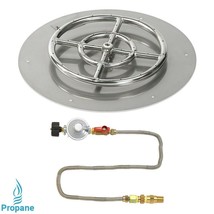 American Fireglass SS-RFPMKIT-P-18 18 in. Round Stainless Steel Flat Pan with Ma - £337.43 GBP
