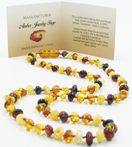 Amber NECKLACE Natural Baltic Amber Bead Genuine Amber Necklace  unisex - £30.86 GBP