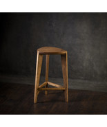 Walnut wood bar stool - Three-legged stool - Flat seat - Counter stool -... - £385.31 GBP