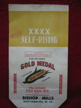 Antique Vintage Gold Metal 5 Lb Corn Meal Sack Bag Martinsville West Vir... - £14.80 GBP