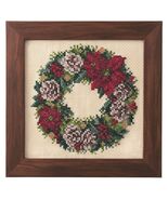 Como Poinsettia Wreath Seasonal Flower Arrangement Cross Stitch Kit - $677.02 MXN