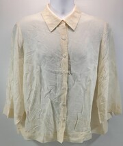 L) Woman Rena Rowan Button Down Yellow Linen Collar Shirt 18W - £11.60 GBP