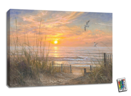 Coastline Sunset 18x24 Fully Illuminated Led Wall Art - $138.48