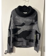 NWT Anthropologie RD Style Camo Sweater Size L Gray Black Cowl Neck MSRP... - £34.25 GBP