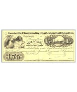 Louisville Cincinnati &amp; Charleston Railroad Company 1800s $1.75 Reprint - £3.07 GBP