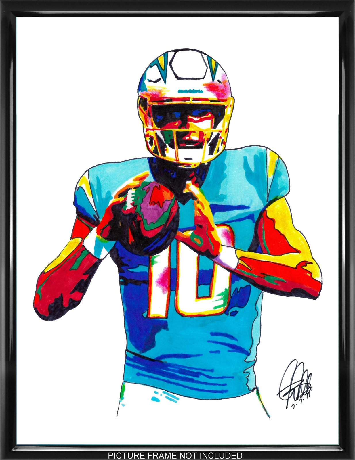 Primary image for Justin Herbert Los Angeles Chargers QB Football Poster Print Wall Art 18x24