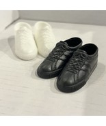 2 Pair Vintage Style Barbie Ken white And Black sneakers tennis Shoes Pl... - $299.12 MXN
