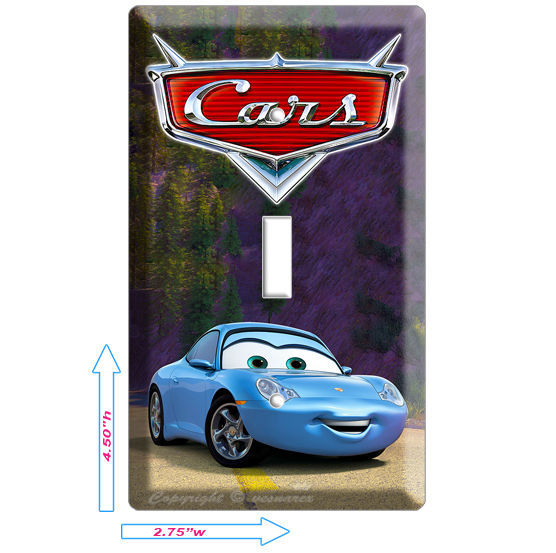 DISNEY'S CARS 2 SALLY PORSCHE SINGLE LIGHT SWITCH WALLPLATE COVER BEDROOM DECOR