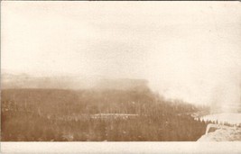 RPPC View of Big Horn Mountains Wyoming with Fog Rising off Water Postcard X8 - £7.77 GBP