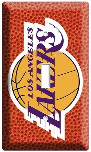 LOS ANGELES LAKERS NBA BASKETBALL LOGO CHAMPION LIGHT SWITCH OUTLET COVER PLATE