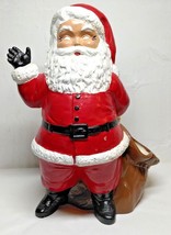 Unique 1973 Duncan Ceramic Waving Santa Christmas Planter Candy Holder Vintage - £12.61 GBP