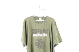 Vintage Y2K 2004 Mens 2XL Faded Green Day American Idiot Band T-Shirt Green - £47.73 GBP