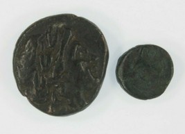 Ancient Greece 2-coin Set // Cyme (Kyme) Aeolis AE // Thessalian League AE - $59.40