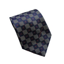 Ties International Blue Red Check Tie Polyester Necktie 3.5 Inch 58 Long - $9.89