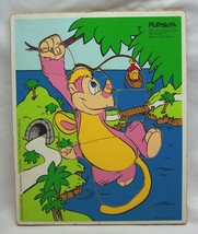 1984 Playskool Wuzzles Rhinokey Monkey 9 Piece Wooden Frame Tray Puzzle #234-01 - $19.80