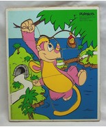 1984 PLAYSKOOL WUZZLES RHINOKEY Monkey 9 Piece WOODEN FRAME TRAY PUZZLE ... - $19.80