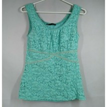 Maurices Women&#39;s Green Lined Lace Floral Sleeveless Blouse Size Medium - £9.73 GBP