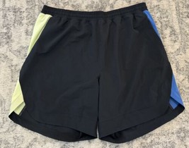 Peloton Shorts Mens Large Bicycle Cycling Black Blue Lined Pockets Running - £19.54 GBP