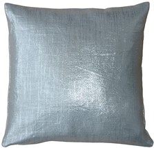 Tuscany Linen Silver Metallic 16x16 Throw Pillow, with Polyfill Insert - £31.93 GBP
