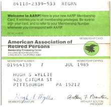 Vintage AARP American Association of Retired Persons Membership Card - £11.67 GBP