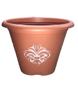 Garden Collection Flower/Plant Pot 10”Wx7 1/2”H Terracotta/White-NEW-SHI... - $220.14 MXN
