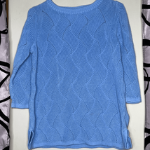 Charter Club Women&#39;s Boat Neck 3/4 Sleeve Sweater Peri Blue Size Medium - $15.68