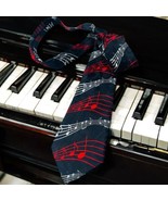 Steven Harris Silk Tie Black Red White Geometric Music Note Men Necktie ... - $10.28