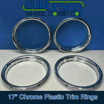 17&quot; Chrome ABS Trim Rings 1 3/4&quot; Depth Beauty Rings # 1517P by CCI NEW S... - £46.68 GBP