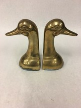Vintage Mid Century Solid Brass Leonard Duck Head Bookends (Pair) ~ Mallard MCM - £24.84 GBP