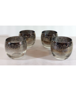 Set of 4 ROYAL MADEIRA EMBOSSED ROLY POLY GLASSES Silver Luster Mid Cent... - $478.34 MXN