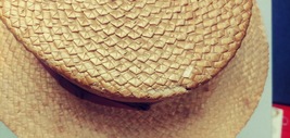 Vintage 1920-30's Straw Boater Hat tagged Pray for Men Omaha 7 1/8" image 8