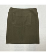 Luisa Cerano Women’s Olive Green Wool A Line Skirt  Size 16 - $568.08 MXN