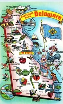 Diamond State Multiple Views of Delaware w Map of Attractions Postcard  - £4.13 GBP
