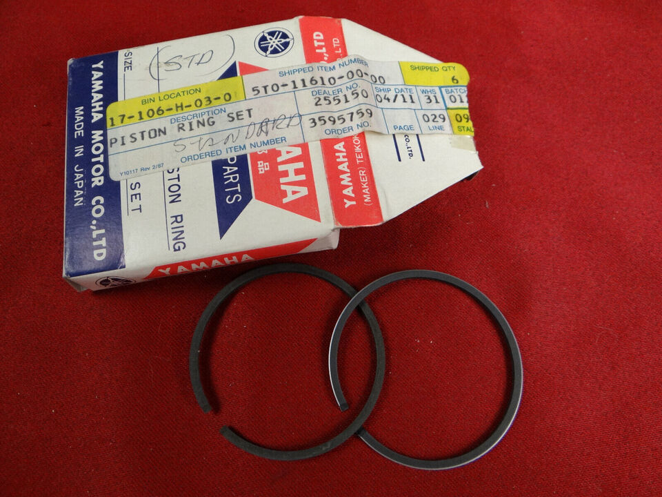 Yamaha Piston Rings, Std Size, NOS 1983-06 PW80 BW80, 5T0-11610, 14N-11603 - $34.95