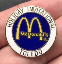 Vintage McDonald's Holiday Invitational Toledo OH Ohio Round Enamel Pin 1" Dia - $13.99