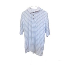 Men&#39;s Luxury Performance Shirt White/blue By Pebble Beach Large Short Sleeve - £9.92 GBP