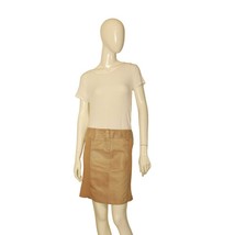 Armani Jeans Beige Leather &amp; Cotton Knit Unlined Mini Skirt - $128.70