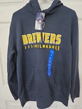 Authentic Men&#39;s Milwaukee Brewers  Hoodie MLB Baseball Majestic Large NWT  - $29.65